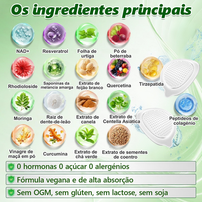 Edição limitada 💐🎁CureVivo® Moringa · Berberina × NAD+ 10-em-1 Avançado Adesivo de Microneedles 🇵🇹 (Apenas uma vez por dia, mudanças visíveis em 7 dias) ✅ Para obesidade, flacidez da pele, diabetes, apneia do sono, problemas nas articulações e muito mais