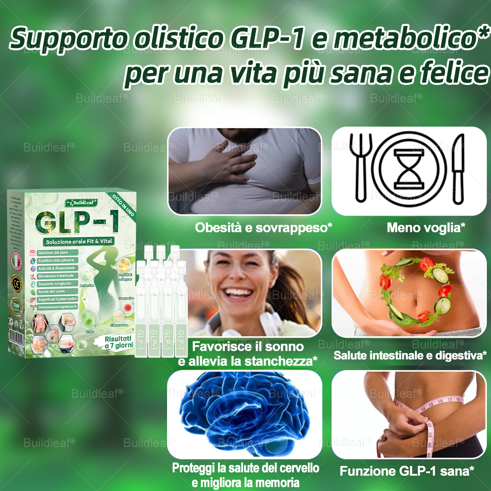 Negozio ufficiale | BuildLeaf® GLP-1 8-in-1 Fit & Vital Soluzione Orale (Solo una volta al giorno, cambiamenti visibili in 7 giorni) ✅ Per obesità, salute cardiovascolare, diabete, apnea notturna, salute intestinale, problemi articolari e altro