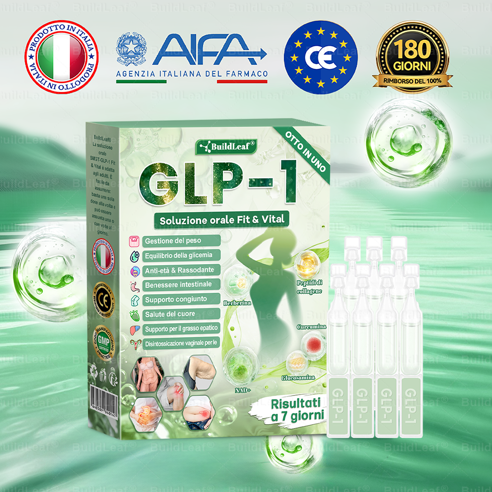 Negozio ufficiale | BuildLeaf® GLP-1 8-in-1 Fit & Vital Soluzione Orale (Solo una volta al giorno, cambiamenti visibili in 7 giorni) ✅ Per obesità, salute cardiovascolare, diabete, apnea notturna, salute intestinale, problemi articolari e altro
