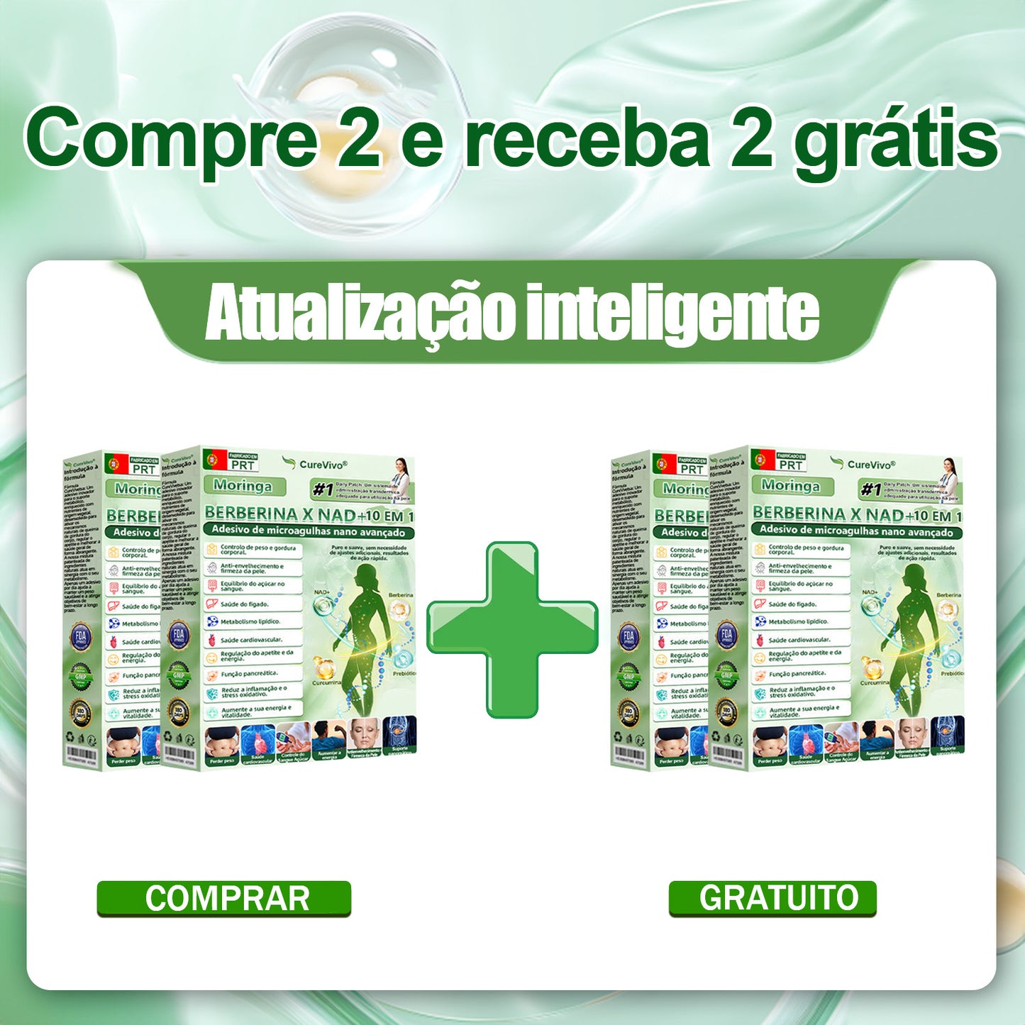 🌿Loja Oficial | 🎁CureVivo® Moringa · Berberina × NAD+ 10-em-1 Avançado Adesivo de Microneedles 🇵🇹 (Apenas uma vez por dia, mudanças visíveis em 7 dias) ✅ Para obesidade, flacidez da pele, diabetes, apneia do sono, problemas nas articulações e muito mais