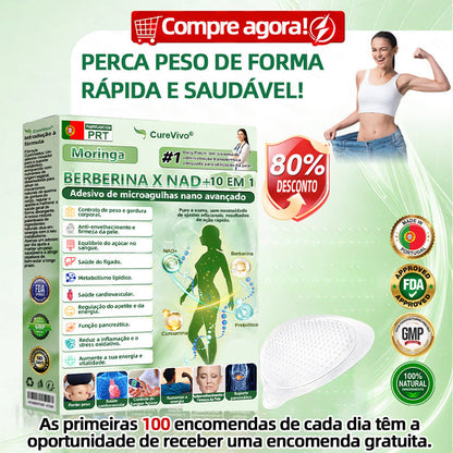 Edição limitada 💐🎁CureVivo® Moringa · Berberina × NAD+ 10-em-1 Avançado Adesivo de Microneedles 🇵🇹 (Apenas uma vez por dia, mudanças visíveis em 7 dias) ✅ Para obesidade, flacidez da pele, diabetes, apneia do sono, problemas nas articulações e muito mais