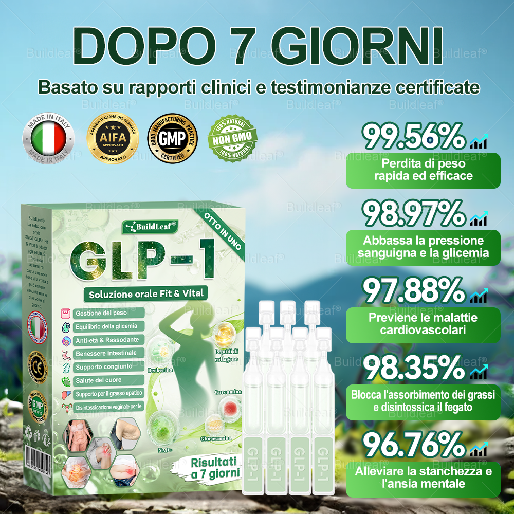 Negozio ufficiale | BuildLeaf® GLP-1 8-in-1 Fit & Vital Soluzione Orale (Solo una volta al giorno, cambiamenti visibili in 7 giorni) ✅ Per obesità, salute cardiovascolare, diabete, apnea notturna, salute intestinale, problemi articolari e altro
