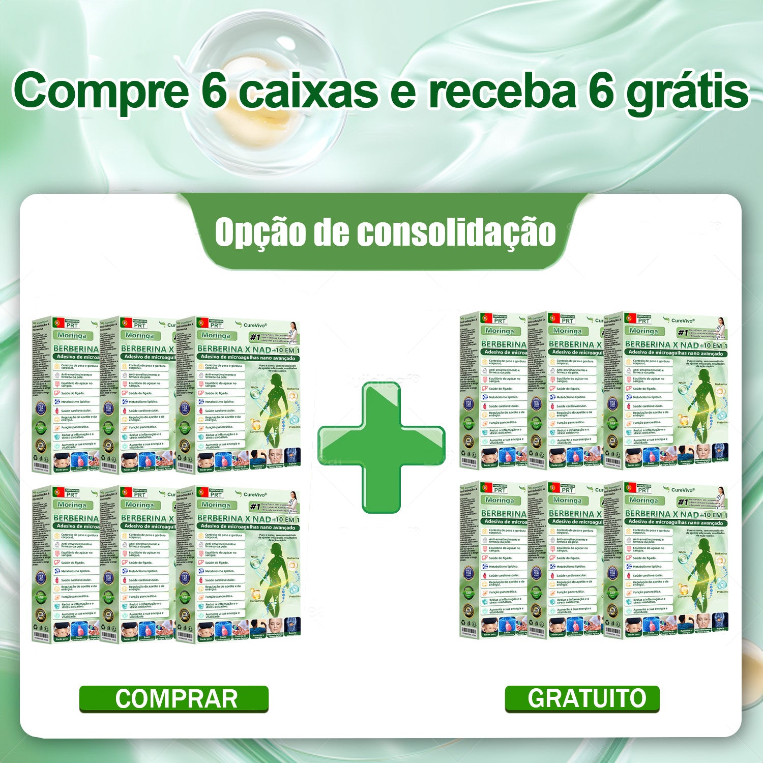 🌿 6 caixas - 65 € / Perda de até 35 kg