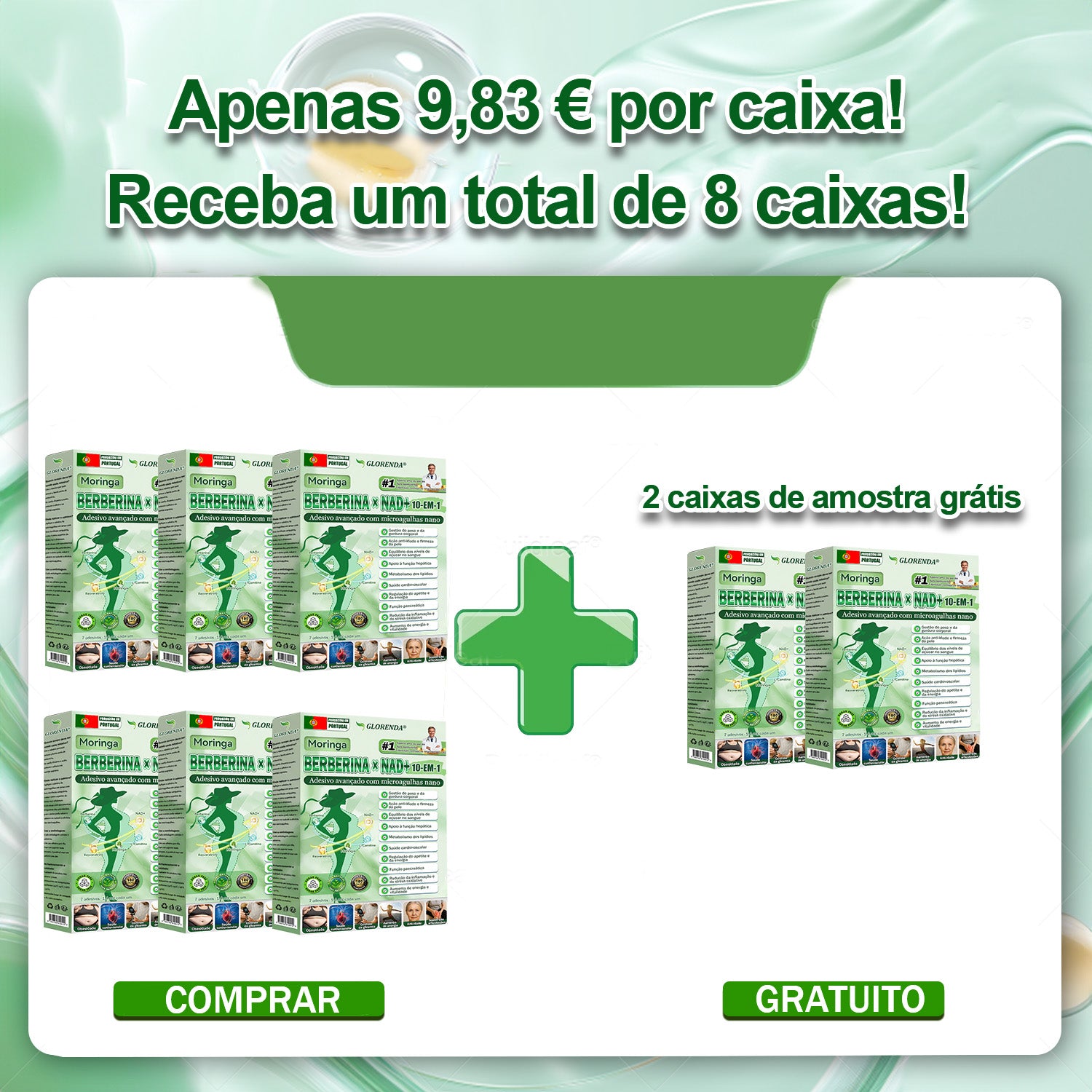 🌿 6 caixas - 65 € / Perda de até 35 kg